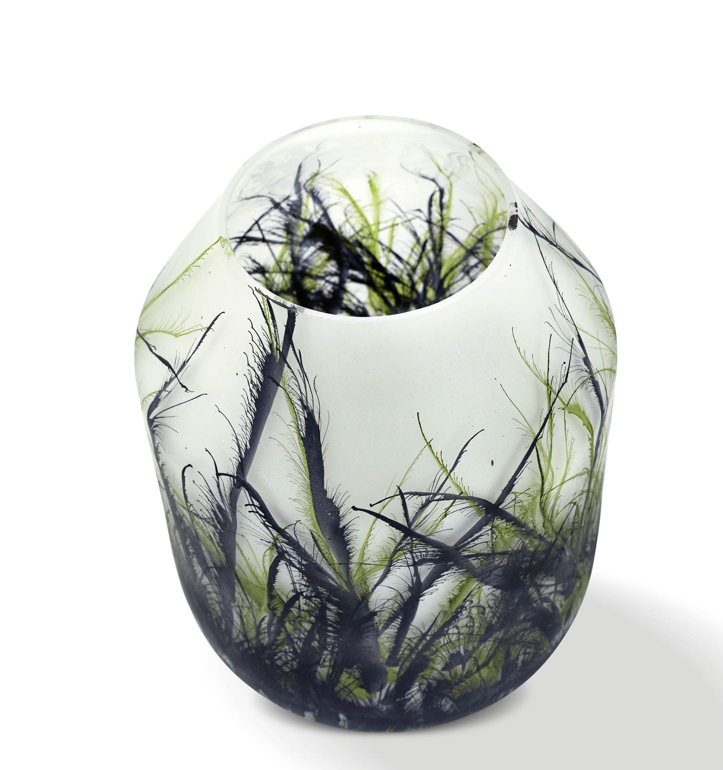 Vaas Nature, Glas Marmer, Elegante, Hoogte 34 cm