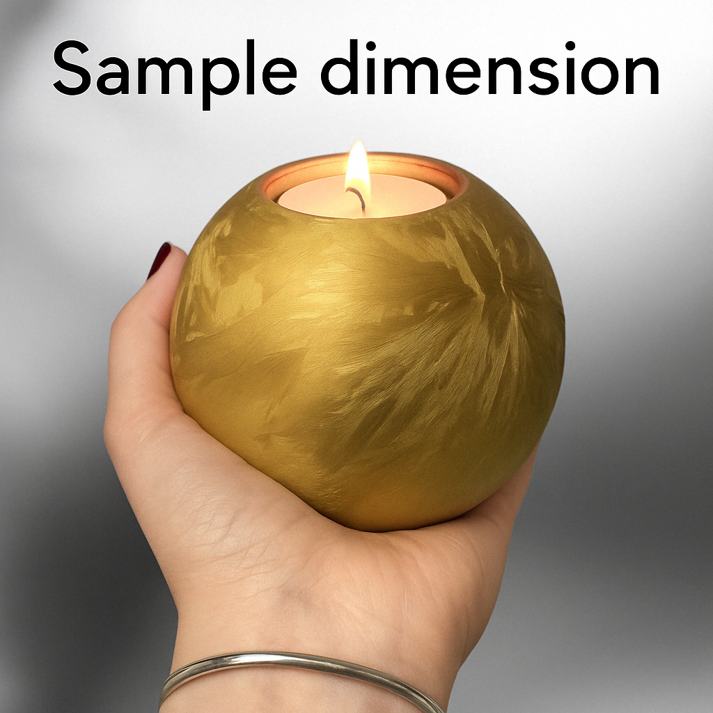 Urn met Kaarshouder - Glas – Bol Middel - Goud Frost - 250 ml