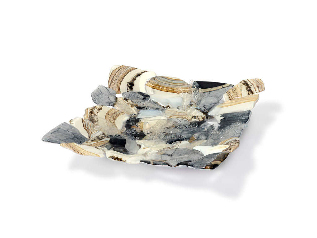 Glass Fusion Bowl, Shells, L30XB30