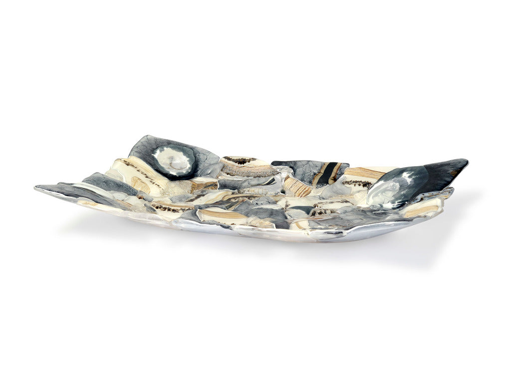 Glass Fusion Bowl, Shells, L40XB30