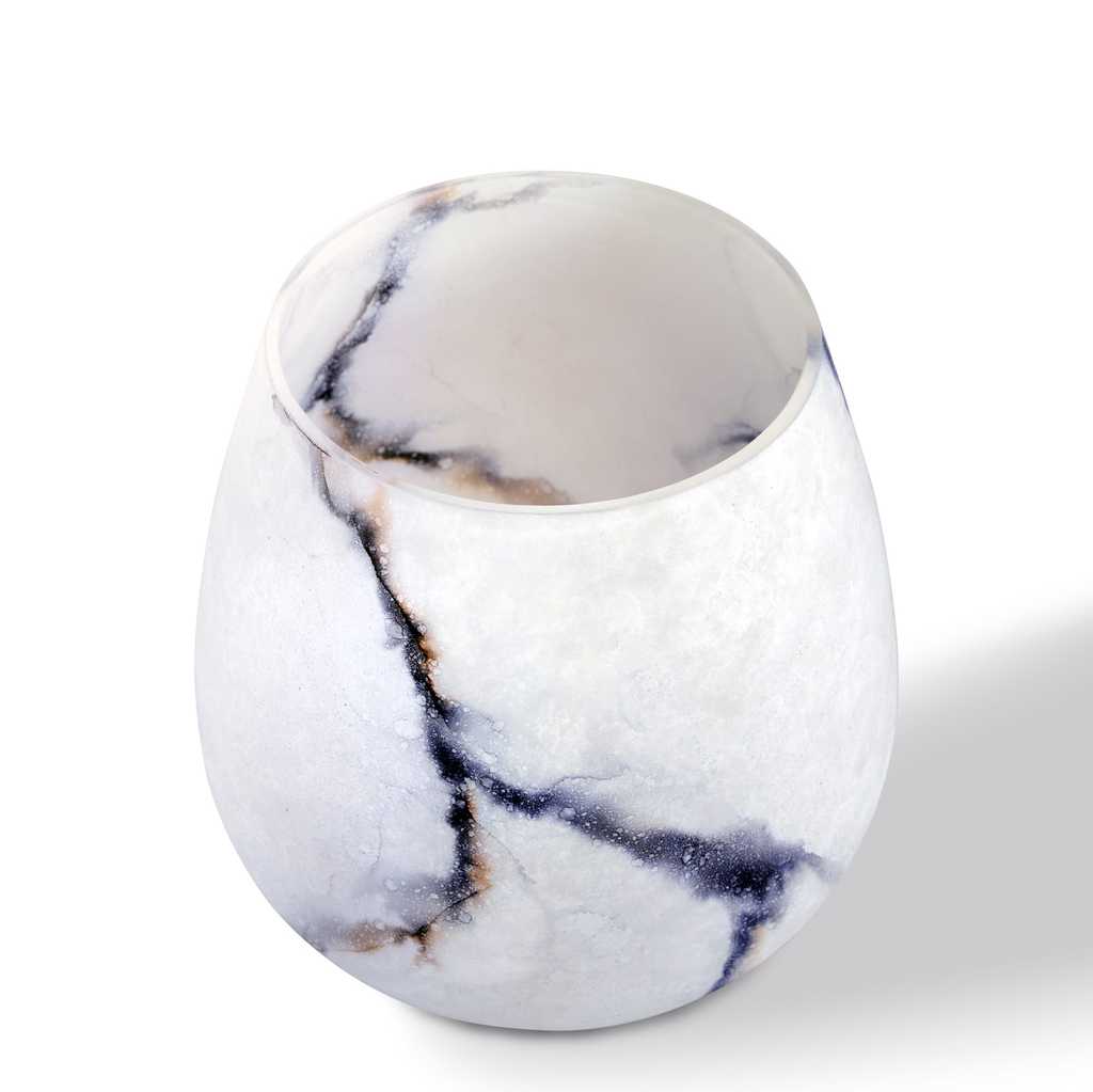 Vaas Ice, Mat Glas Marmer, Elegante, Hoogte 25 cm