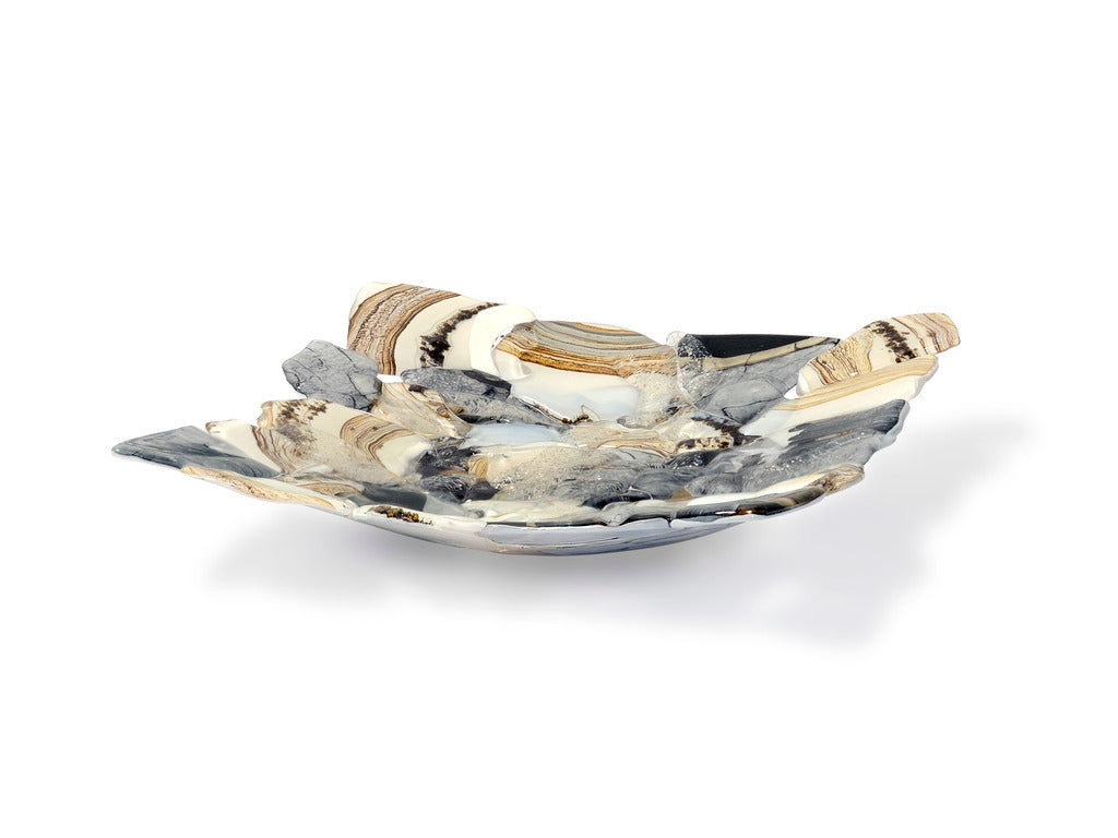 Glass Fusion Bowl, Shells, L30XB30