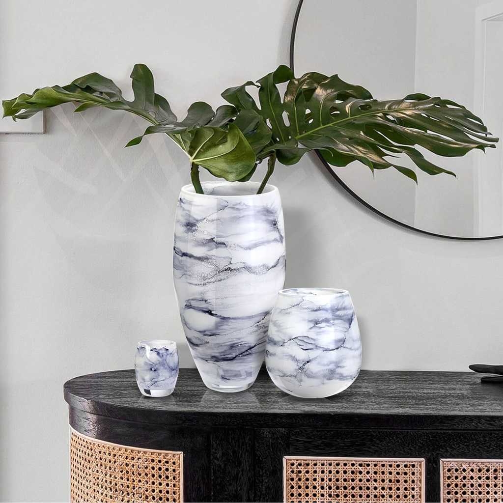 Vase Arctic, Glass Marble, Elegant, Height 27 cm