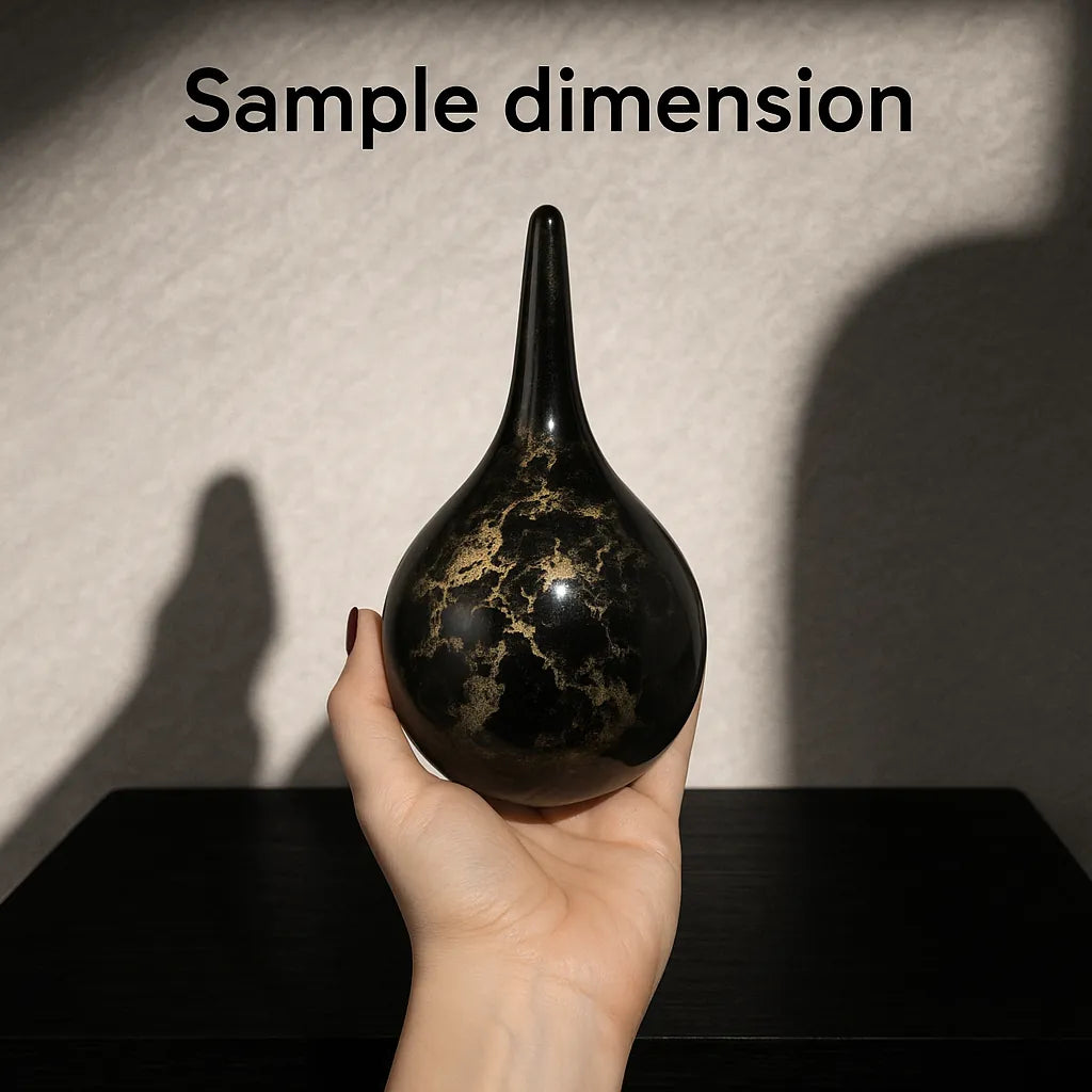 Urn - Druppel - Glas - Zwart Goud - 200ml