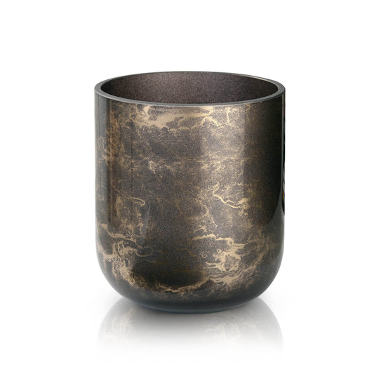 Terroso® Vaas Mokka - Glas Marmer - Hoogte 16 cm