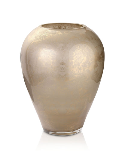 Terroso® Vaas Cappuccino - Beige Glas - Marmerlook - 27 cm