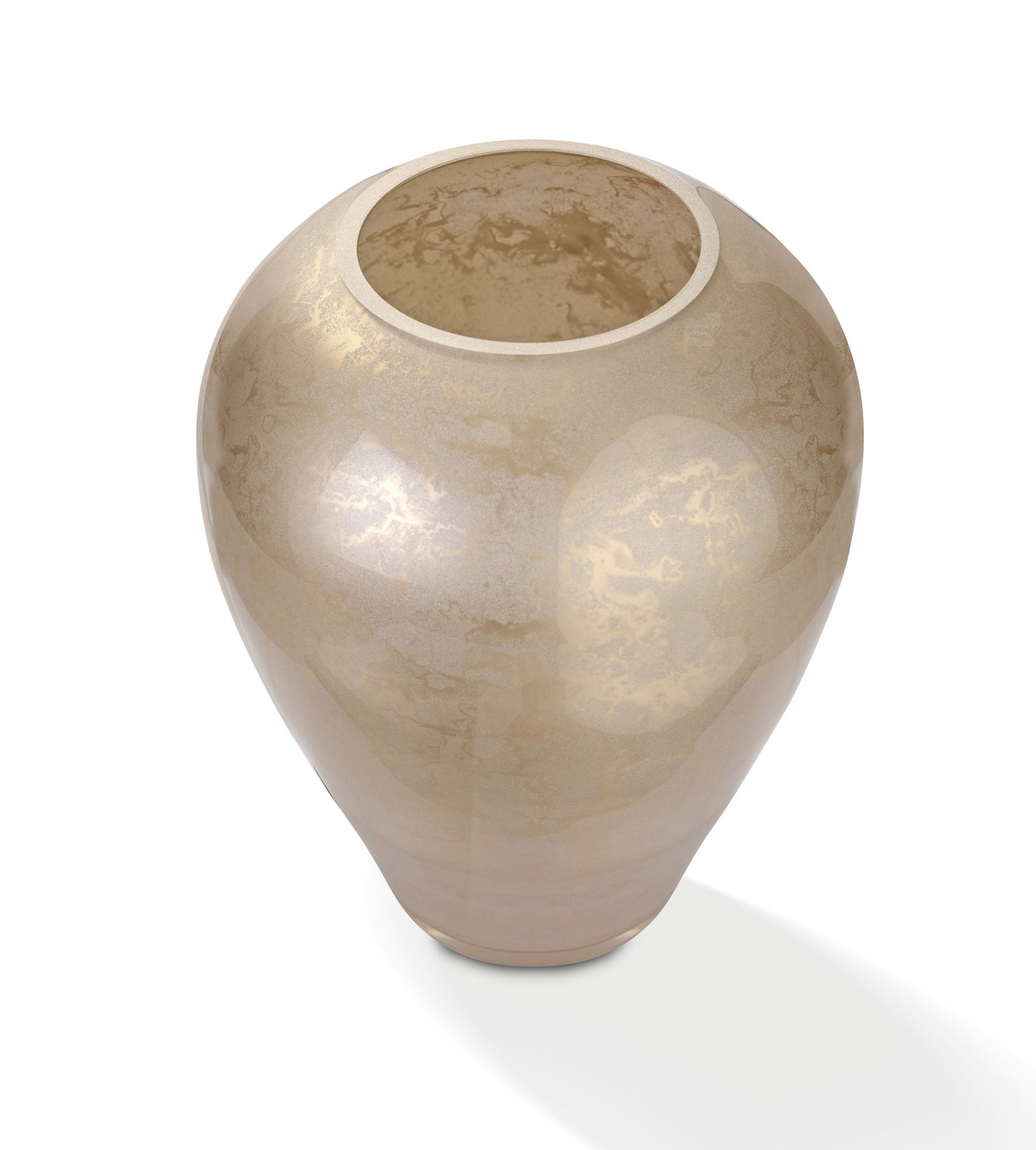 Terroso® Vaas Cappuccino - Beige Glas - Marmerlook - 27 cm