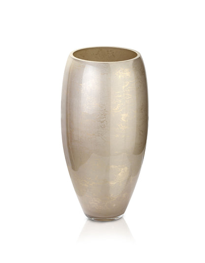 Terroso® Vaas Cappuccino - Beige Glas - Marmerlook - 38 cm