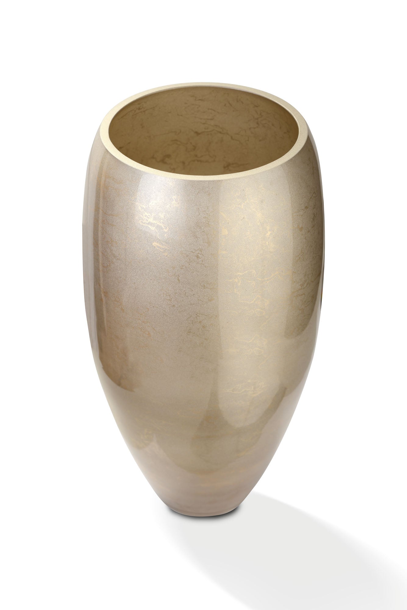 Terroso® Vaas Cappuccino - Beige Glas - Marmerlook - 38 cm
