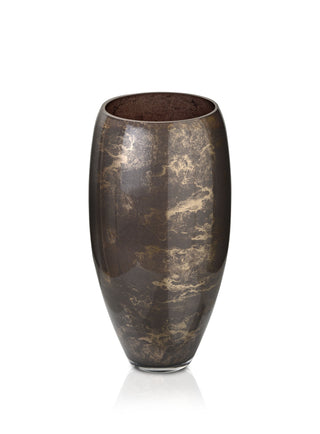 Terroso® Vaas Mokka - Glas Marmer - Hoogte 38 cm