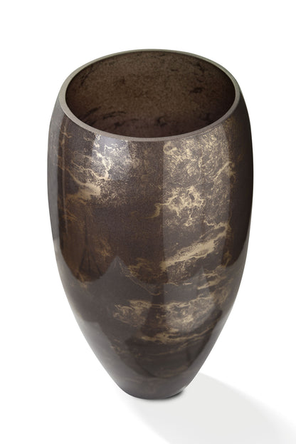 Terroso® Vaas Mokka - Glas Marmer - Hoogte 38 cm