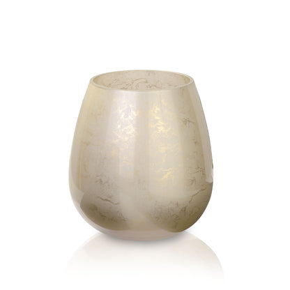 Terroso® Vaas Cappuccino - Beige Glas - Marmerlook - 21 cm