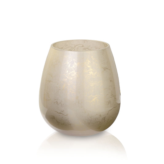 Terroso® Vaas Cappuccino - Beige Glas - Marmerlook - 21 cm