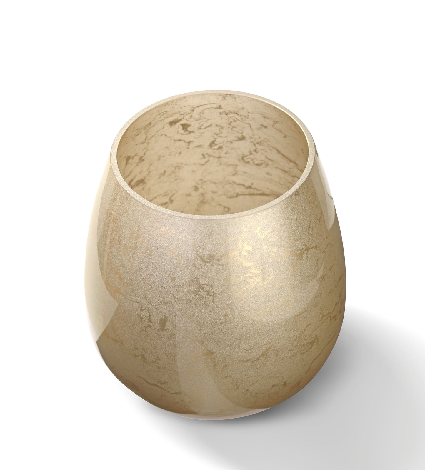 Terroso® Vaas Cappuccino - Beige Glas - Marmerlook - 21 cm