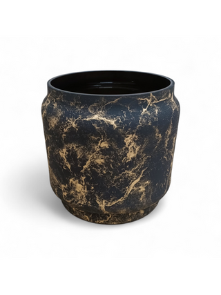 Terroso® Vaas - Mat Zwart Glas - Marmerlook - 20 cm