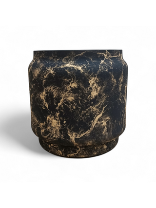 Terroso® Vaas - Mat Zwart Glas - Marmerlook - 20 cm