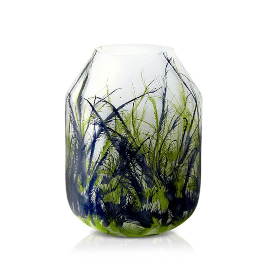 Vaas Nature, Glas Marmer, Elegante, Hoogte 34 cm