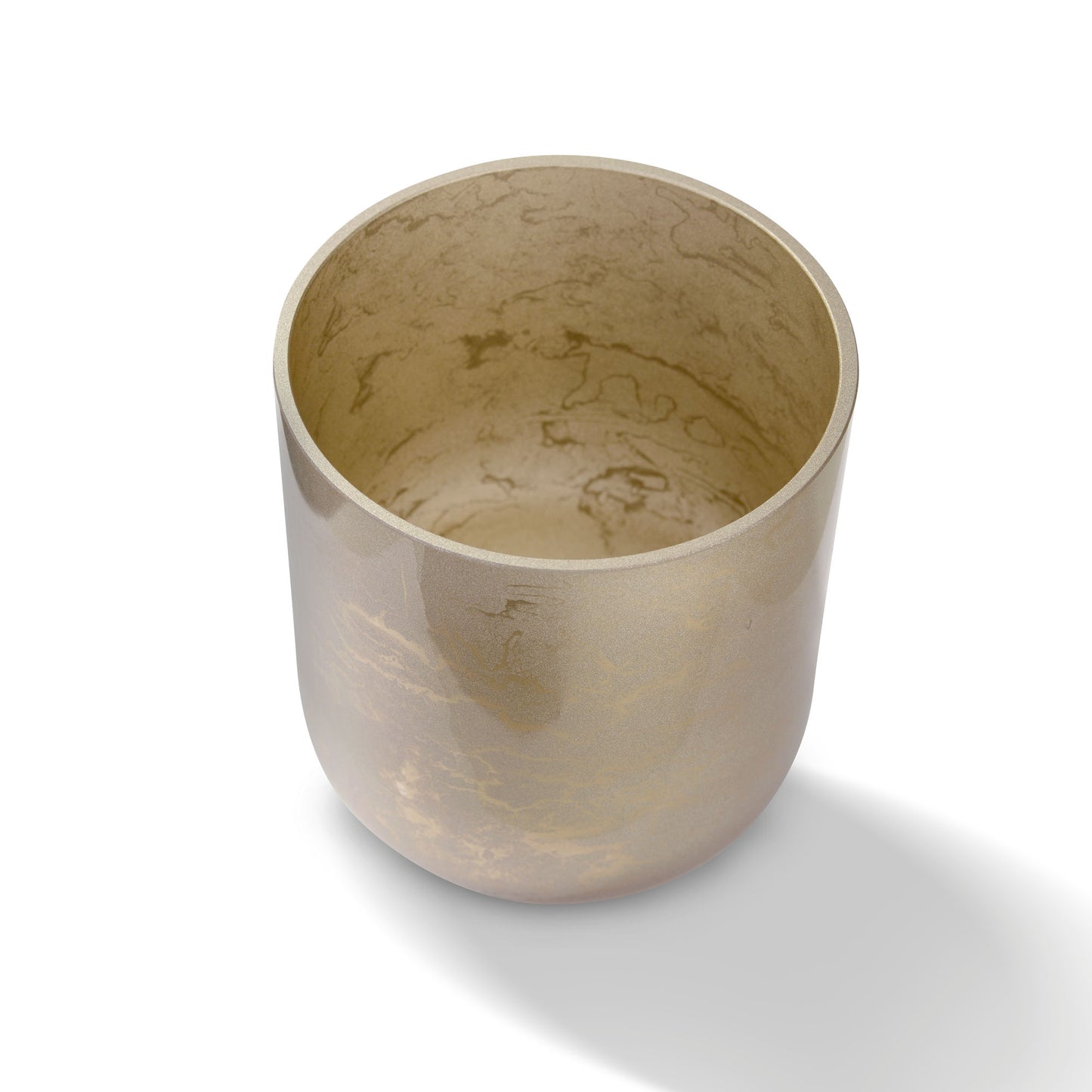 Terroso® Vaas Cappuccino - Beige Glas - Marmerlook - 16 cm