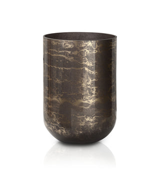 Terroso® Vaas Mokka - Glas Marmer - Hoogte 24 cm