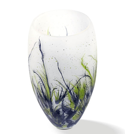 Vaas Nature, Glas Marmer, Elegante, Hoogte 38 cm