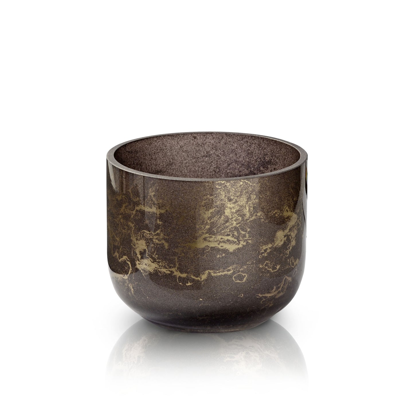Terroso® Vaas Mokka - Glas Marmer - Hoogte 10 cm