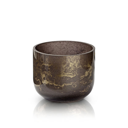 Terroso® Vaas Mokka - Glas Marmer - Hoogte 10 cm