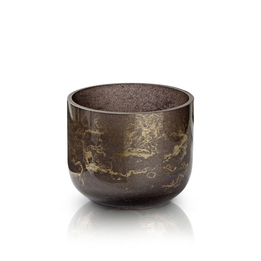 Terroso® Vaas Mokka - Glas Marmer - Hoogte 10 cm