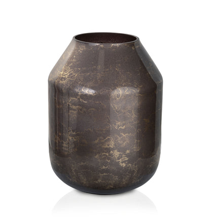 Terroso® Vaas Mokka - Glas Marmer - Hoogte 34 cm