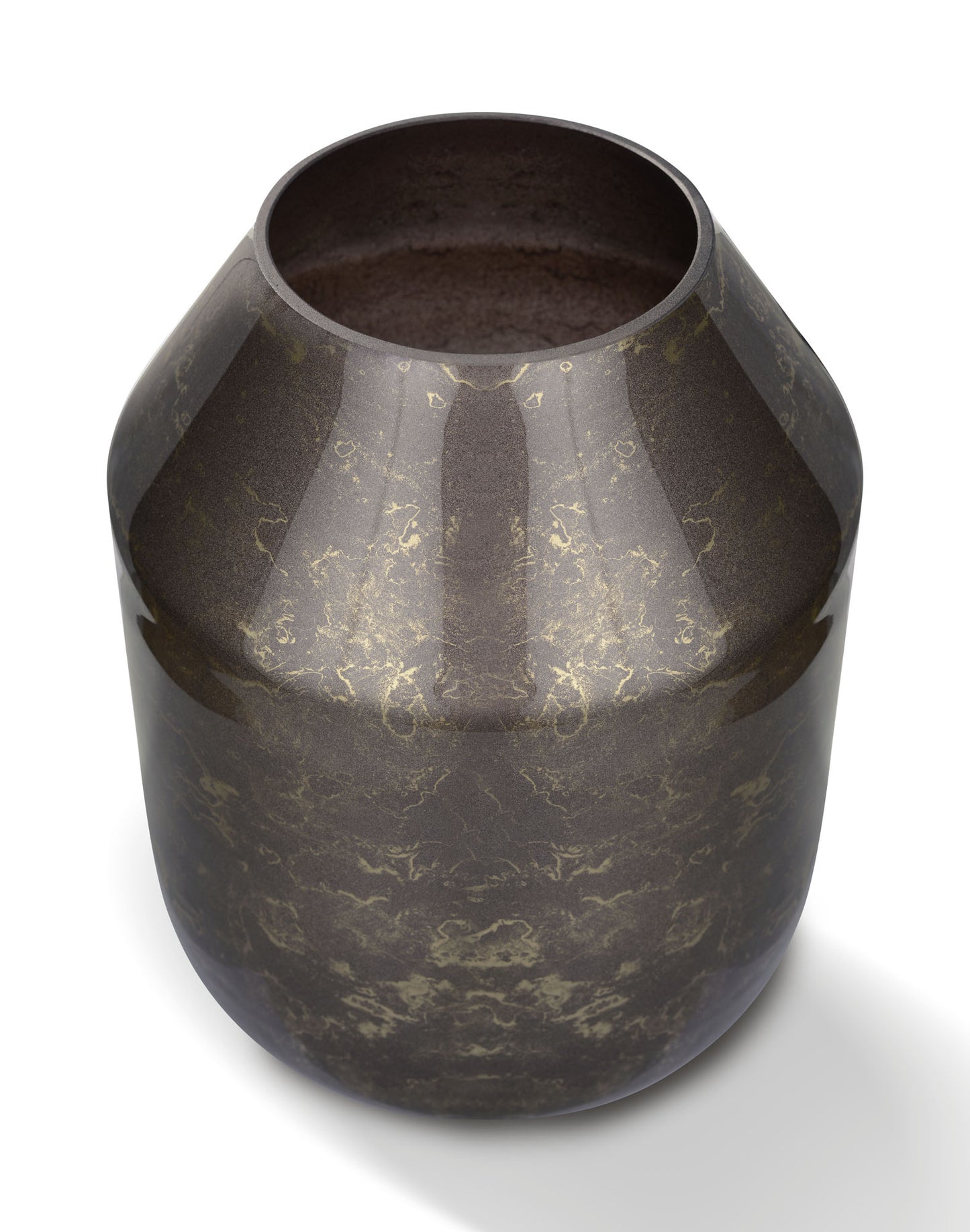 Terroso® Vaas Mokka - Glas Marmer - Hoogte 34 cm