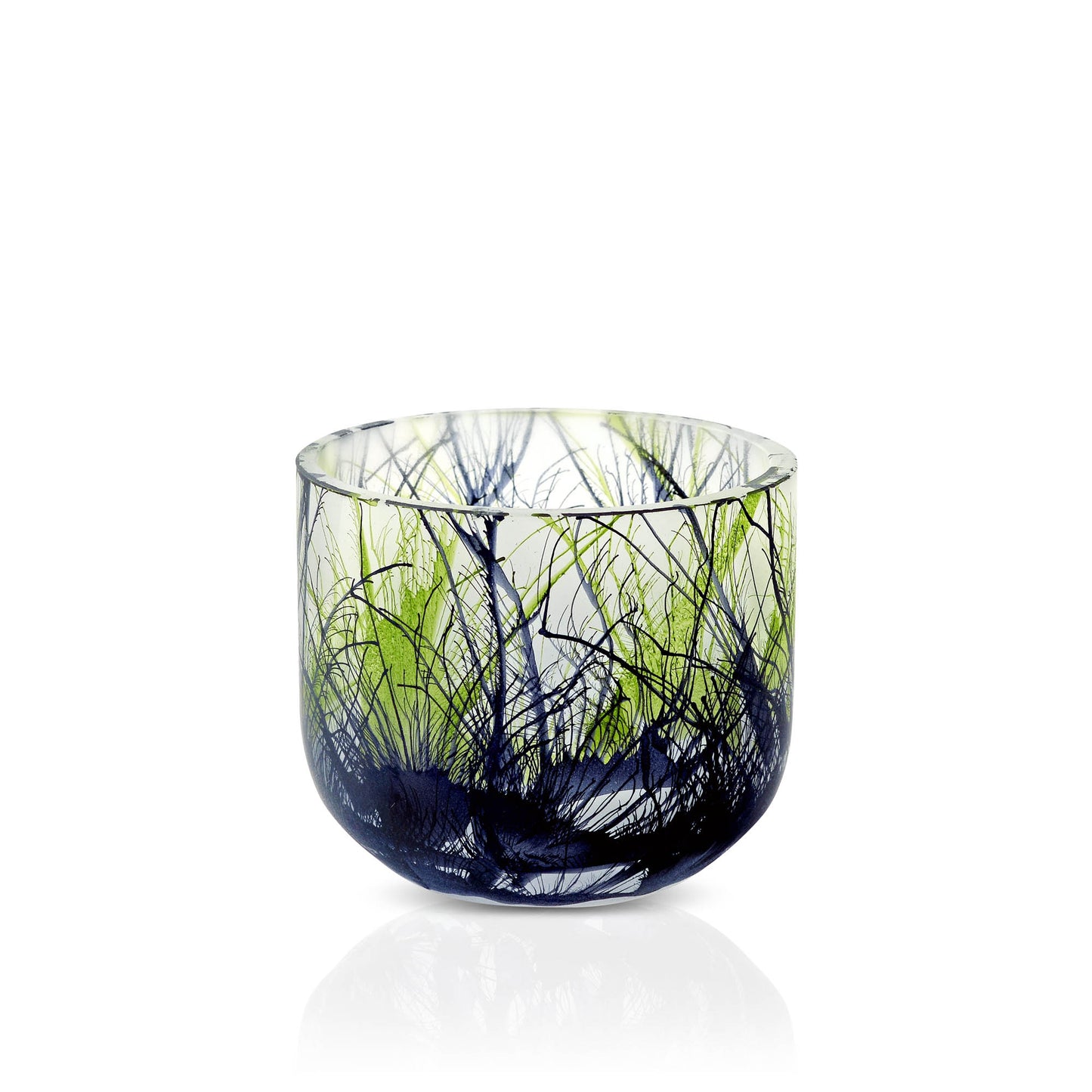 Vaas / Windlicht Nature, Glas Marmer, Elegante, Hoogte 10 cm