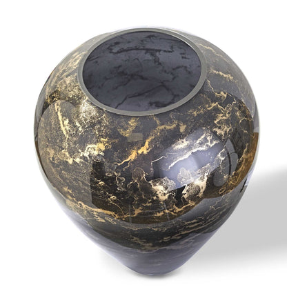 Vase Black, Glass Marble, Elegant, Height 38 cm