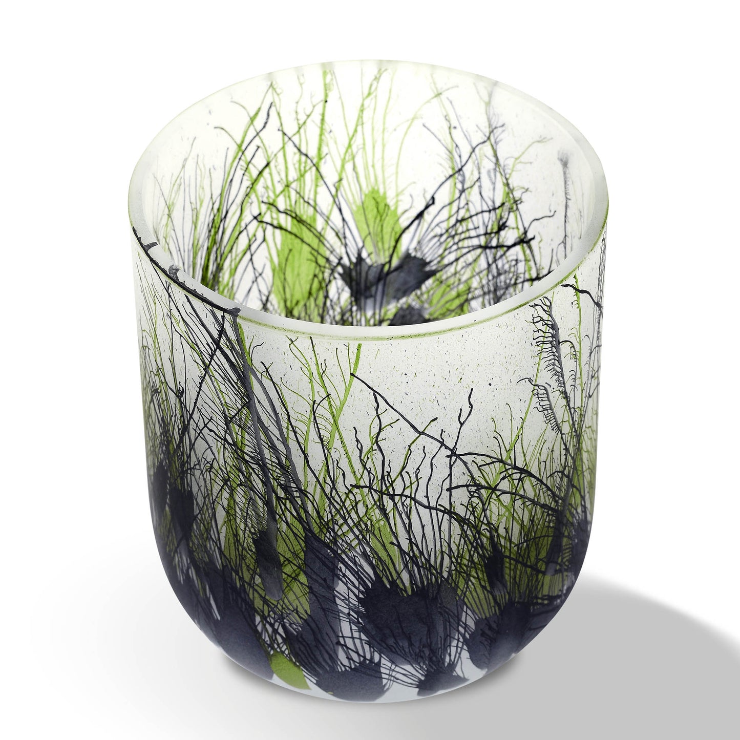 Vaas / Windlicht Nature, Glas Marmer, Elegante, Hoogte 16 cm