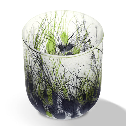 Vaas / Windlicht Nature, Glas Marmer, Elegante, Hoogte 16 cm