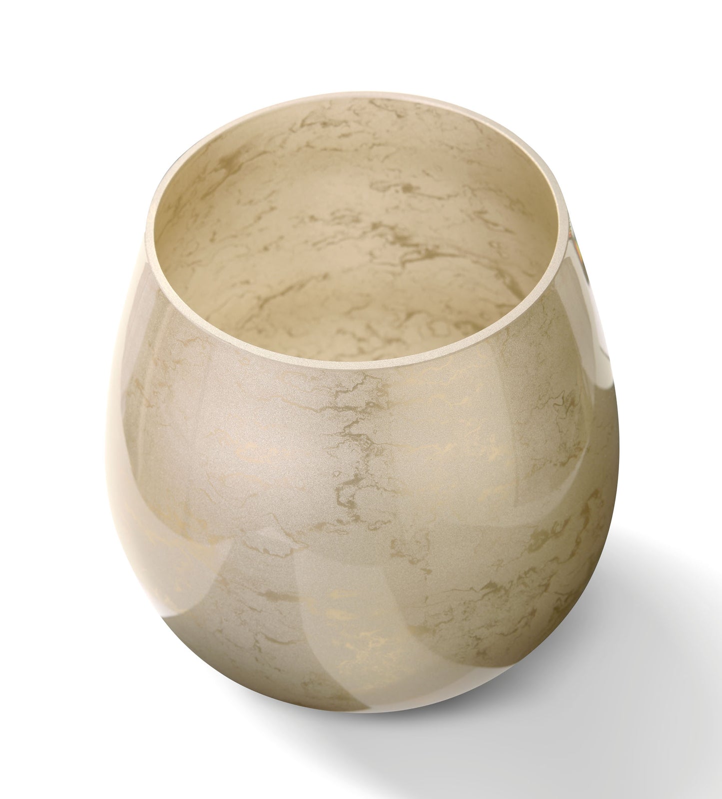 Terroso® Vaas Cappuccino - Beige Glas - Marmerlook - 25 cm