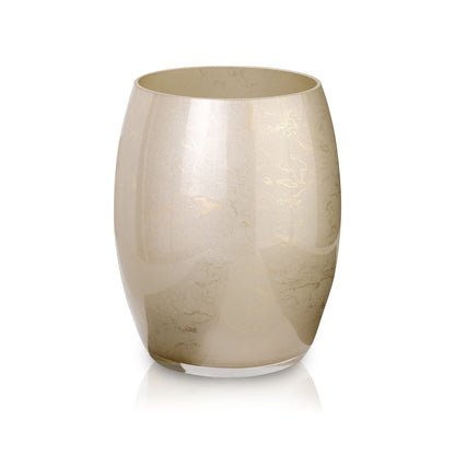 Terroso® Vaas Cappuccino - Beige Glas - Marmerlook - 20 cm