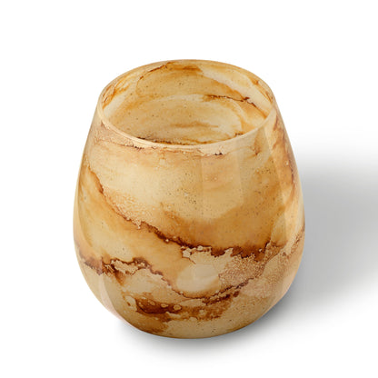 Vase Warm White, Glass Marble, Elegant, Height 25 cm