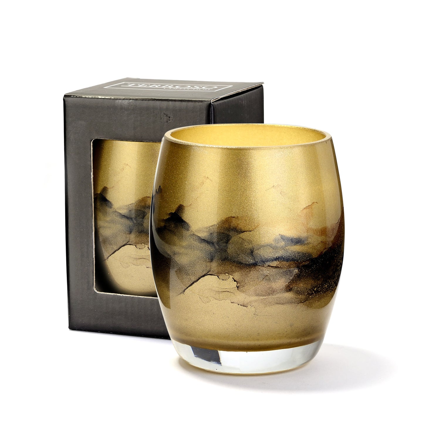 Geurkaars Goud Glas Marmer Elegante