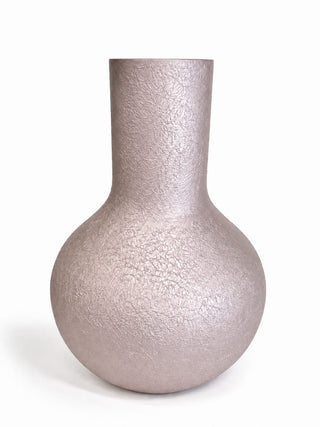 Terroso® Julia - Handgemaakte Glazen Vaas - Bloemenvaas - Beige - Interieur Woondecoratie - 36 cm Hoog