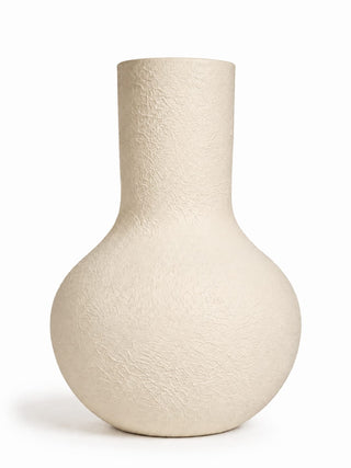 Terroso® Julia - Handgemaakte Glazen Vaas - Bloemenvaas - Creme - Interieur Woondecoratie - 36 cm Hoog