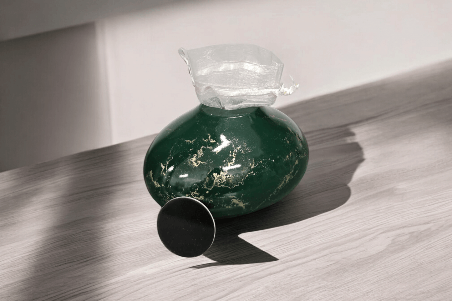 Urn - Steen - Glas - Groen, Goud - 250ml