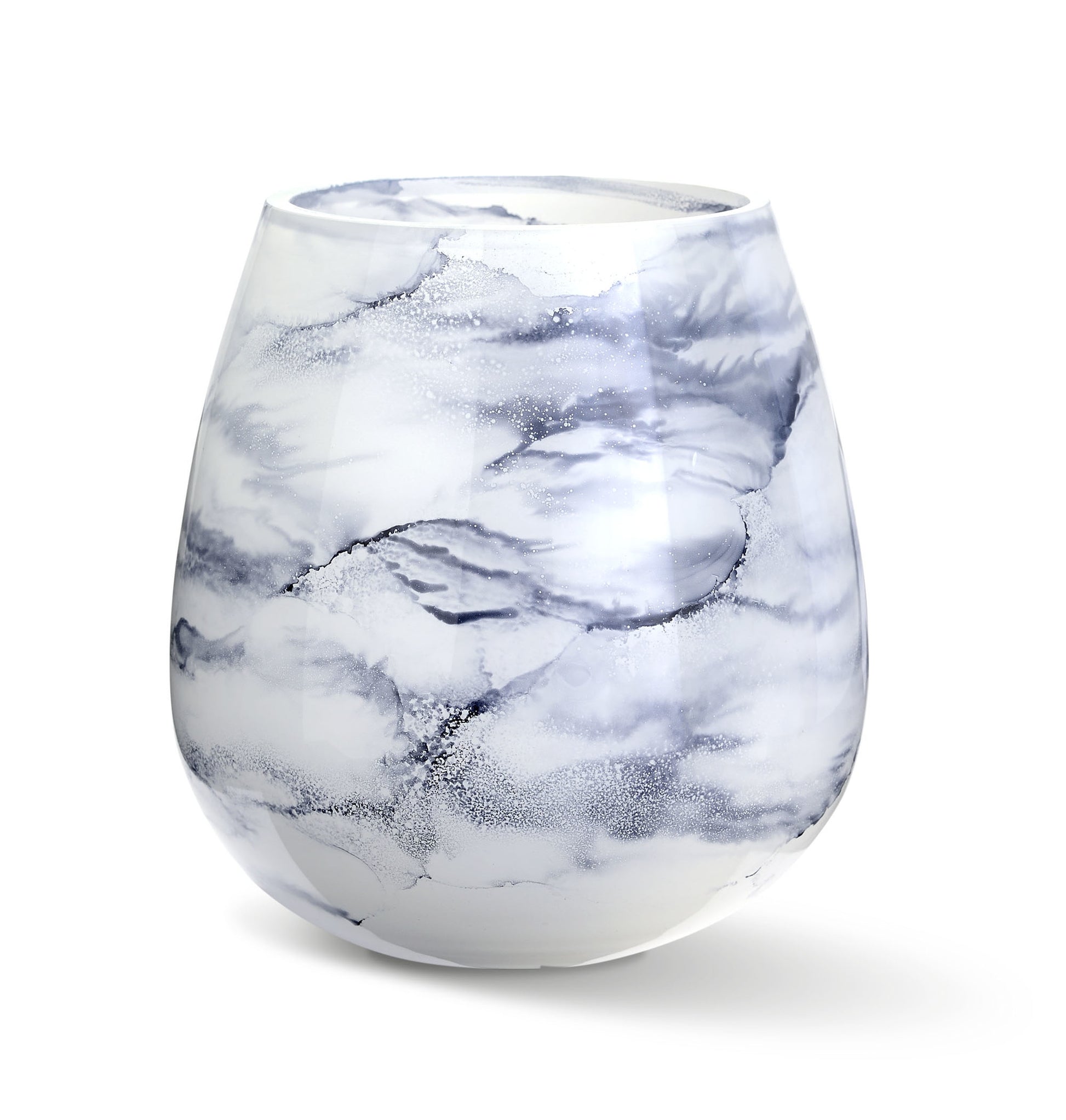 Vaas Arctic Glas Marmer Elegante Hoogte 21 cm