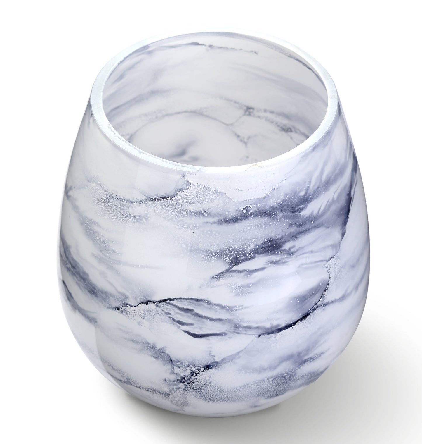 Luxe Arctic vaas van handgeblazen glas, met de hand gedecoreerd voor een verfijnde en exclusieve uitstraling. Elegant en stijlvol design, perfect voor elk interieur