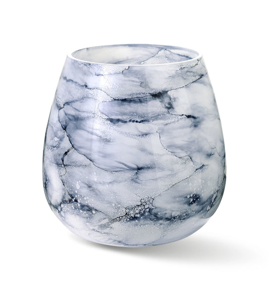 Luxe Arctic vaas van handgeblazen glas, met de hand gedecoreerd voor een verfijnde en exclusieve uitstraling. Elegant en stijlvol design, perfect voor elk interieur