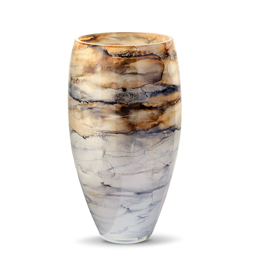 Vaas Sand Glas Marmer Elegante Hoogte 38 cm