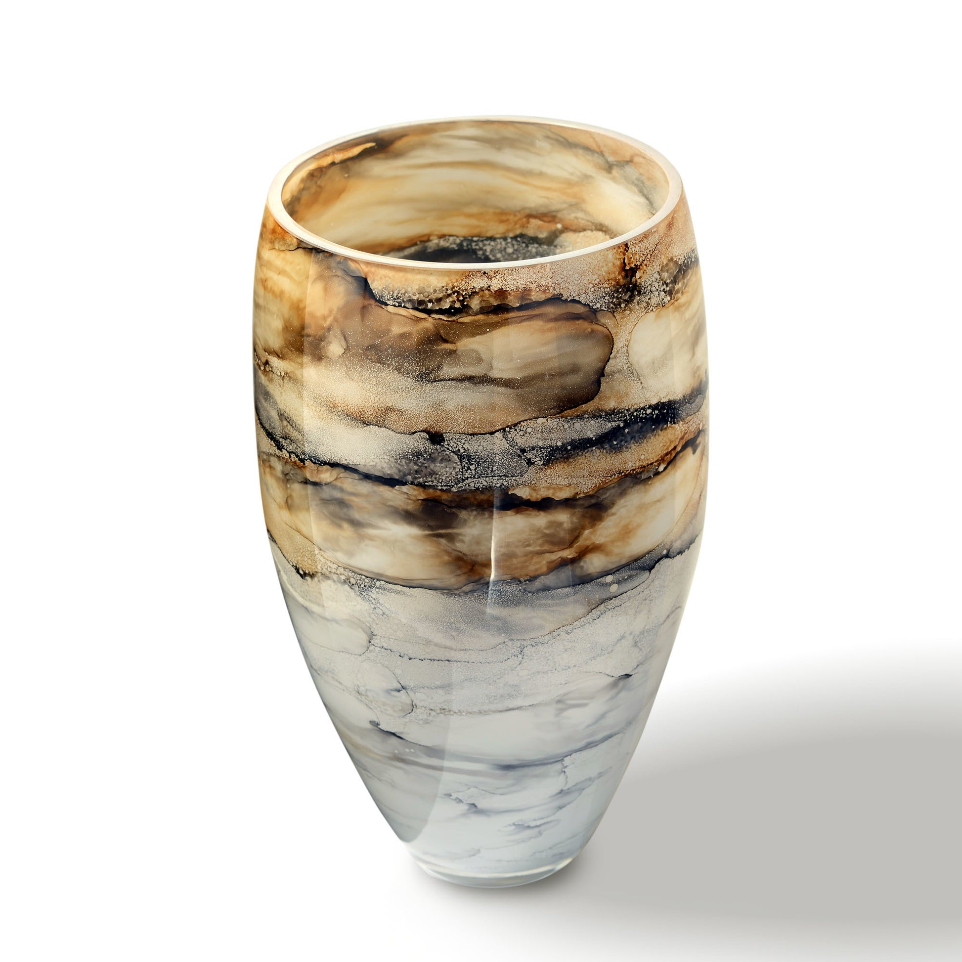 Vaas Sand Glas Marmer Elegante Hoogte 38 cm