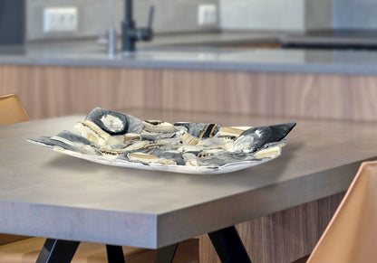 Glass Fusion Bowl, Shells, L40XB30