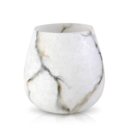 Vase Ice, Matte Glass Marble, Elegant, Height 25 cm