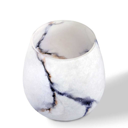 Vase Ice, Matte Glass Marble, Elegant, Height 25 cm