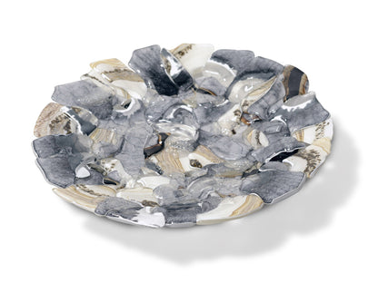Glazen Fusion Schaal, Schelpen, Diameter 40 Cm